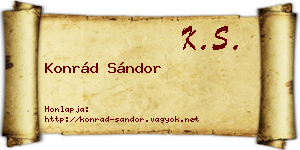Konrád Sándor névjegykártya
