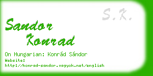 sandor konrad business card