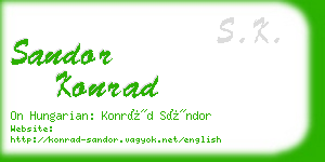 sandor konrad business card